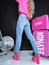 "BELFORT" MOM FIT jeans HM306-1 - BLUE